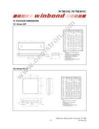 W78E051C40PL Datasheet Page 21