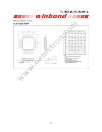 W78E051C40PL Datasheet Page 22