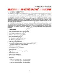 W78E052C40PL Datasheet Page 2