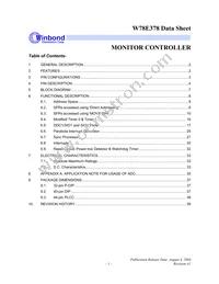 W78E378 Datasheet Cover