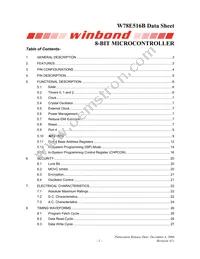 W78E516B40PL Datasheet Cover