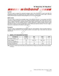 W78L051C24PL Datasheet Page 11