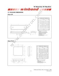 W78L051C24PL Datasheet Page 21