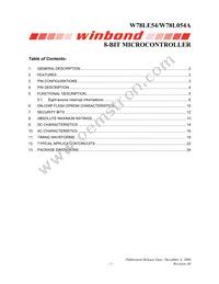 W78L054A24PL Datasheet Cover