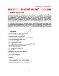 W78L054A24PL Datasheet Page 2