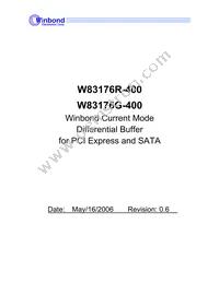 W83176G-400 Datasheet Cover