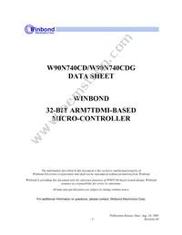W90N740CDG Datasheet Cover