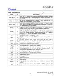 W925G240 Datasheet Page 5