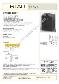 WAU120-1000T Datasheet Cover