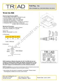 WAU16-500 Datasheet Cover