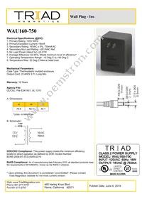 WAU160-750 Datasheet Cover