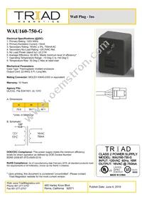 WAU160-750-G Datasheet Cover
