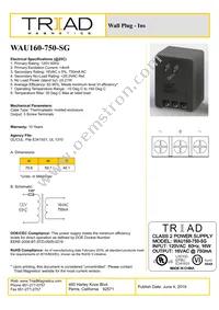 WAU160-750-SG Datasheet Cover