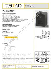 WAU160-750T Datasheet Cover