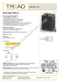 WAU160-750T-G Datasheet Cover