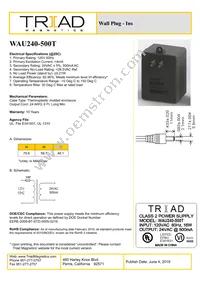 WAU240-500T Datasheet Cover