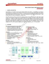 WAU8812RG TR Datasheet Cover