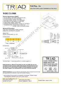 WDU12-1900 Datasheet Cover