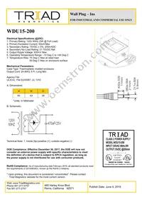 WDU15-200 Datasheet Cover