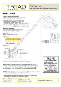 WDU18-600 Datasheet Cover