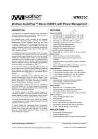 WM8350GEB/V Datasheet Cover