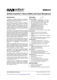 WM8351CGEB/V Datasheet Cover