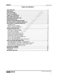 WM8521CHCGED Datasheet Page 2