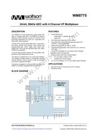 WM8775SEDS/RV Datasheet Cover