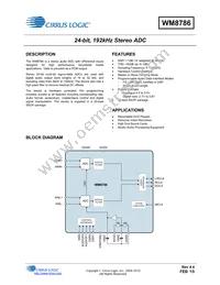 WM8786GEDS/V Datasheet Cover