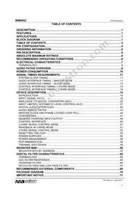 WM8952ECS/RV Datasheet Page 2