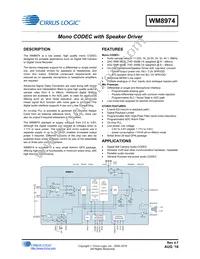 WM8974CGEFL/RV Datasheet Cover