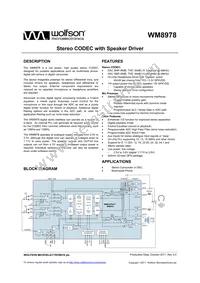 WM8978CGEFL/RV Datasheet Cover