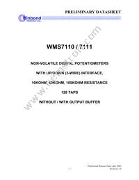WMS7111100P Datasheet Cover