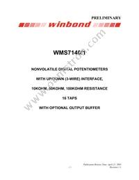 WMS7141100M Datasheet Cover