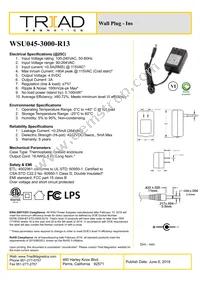 WSU045-3000-R13 Datasheet Cover