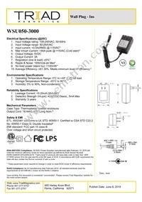WSU050-3000 Datasheet Cover