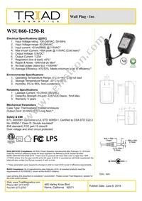 WSU060-1250-R Datasheet Cover