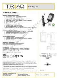 WSU075-1000-13 Datasheet Cover