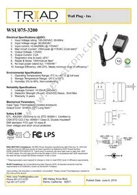 WSU075-3200 Datasheet Cover