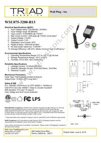 WSU075-3200-R13 Datasheet Cover