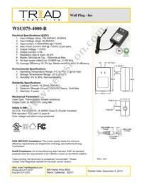 WSU075-4000-R Datasheet Cover