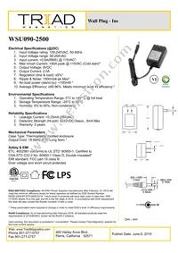 WSU090-2500 Datasheet Cover