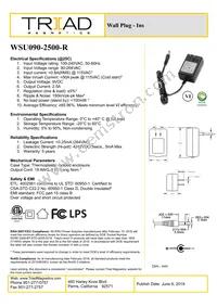 WSU090-2500-R Datasheet Cover