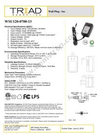 WSU120-0700-13 Datasheet Cover