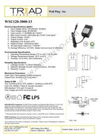 WSU120-3000-13 Datasheet Cover