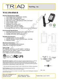 WSU150-0560-R Datasheet Cover