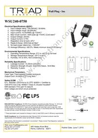 WSU240-0750 Datasheet Cover