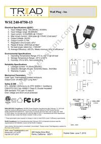 WSU240-0750-13 Datasheet Cover