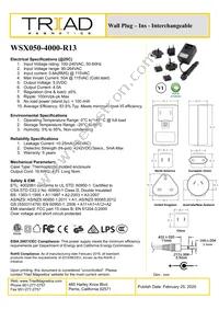 WSX050-4000-R13 Datasheet Cover