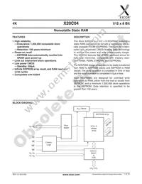 X20C04P-15 Datasheet Cover